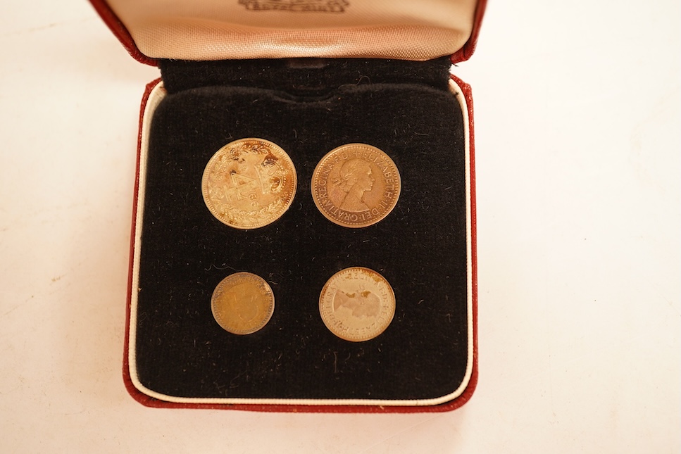 British coins, Elizabeth II, maundy set, 1d-4d, 1966, lustrous, UNC